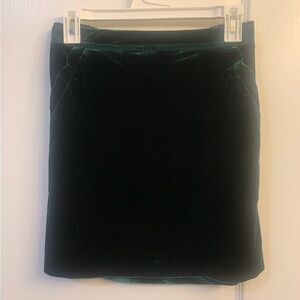 Skies Are Blue Cadence Dark Green Velvet Velour Pull-On Skirt Size Small